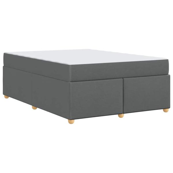 Bettgestell mit Matratze Dunkelgrau 140 x 200 cm Stoff