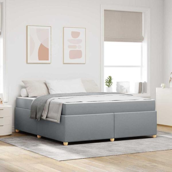 ARDEBO.de - Bettgestell mit Matratze Sonstiges Hellgrau 180 x 200 cm Stoff