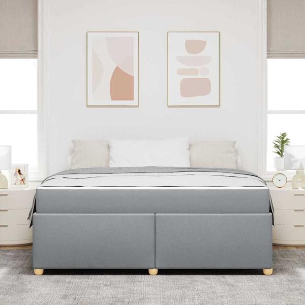 Bettgestell mit Matratze Sonstiges Hellgrau 180 x 200 cm Stoff