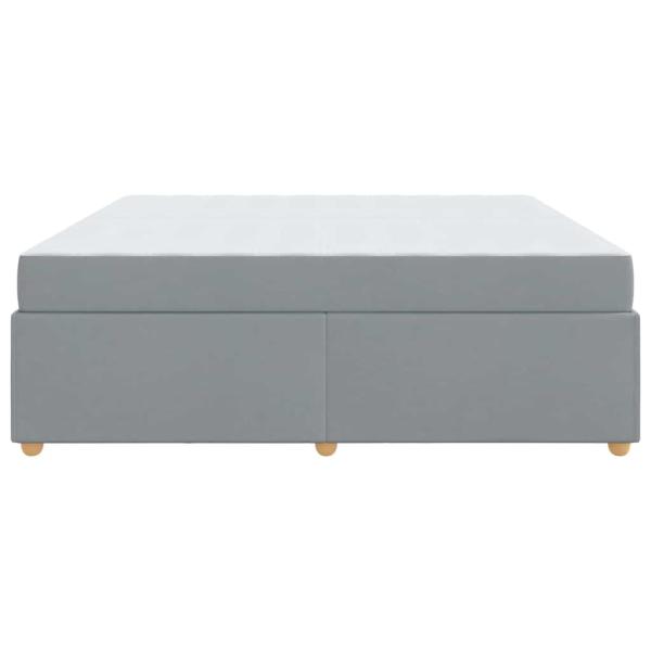 Bettgestell mit Matratze Sonstiges Hellgrau 200 x 200 cm Stoff