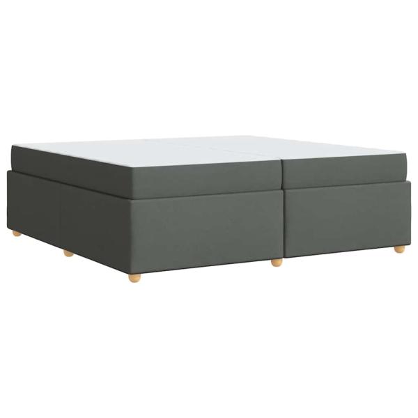 Bettgestell mit Matratze Dunkelgrau 200 x 200 cm Stoff