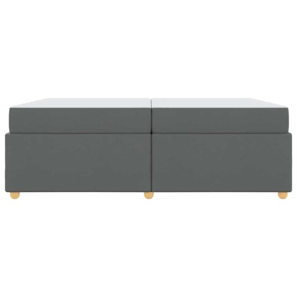 Bettgestell mit Matratze Dunkelgrau 200 x 200 cm Stoff