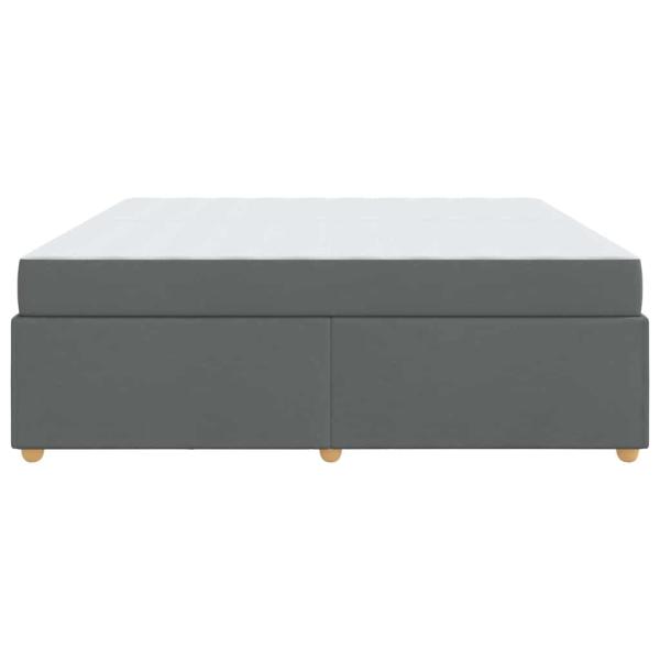 Bettgestell mit Matratze Dunkelgrau 200 x 200 cm Stoff