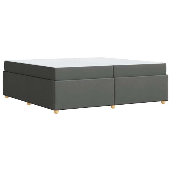 Bettgestell mit Matratze Dunkelgrau 200 x 200 cm Stoff