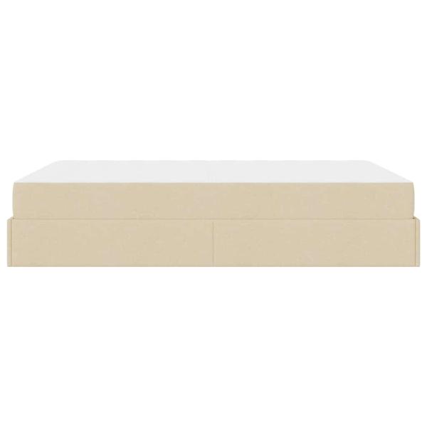 Bettgestell Sonstiges mit Speicher Creme 140 x 200 cm Stoff