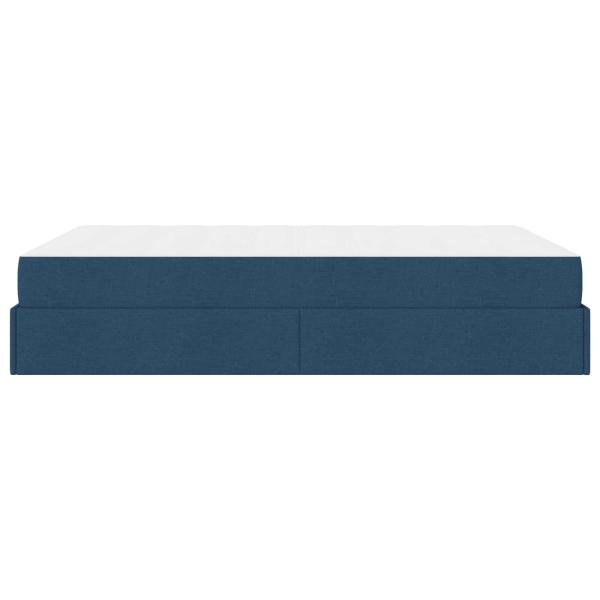 Bettgestell Sonstiges mit Speicher Blau 140 x 200 cm Stoff