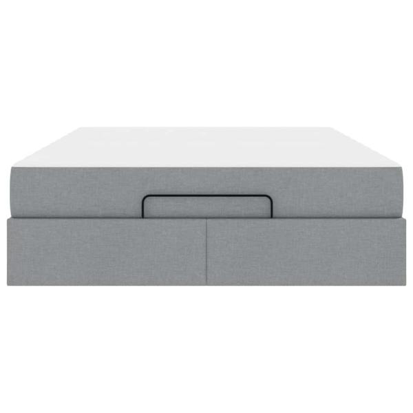 Bettgestell Sonstiges mit Speicher Hellgrau 160 x 200 cm Stoff