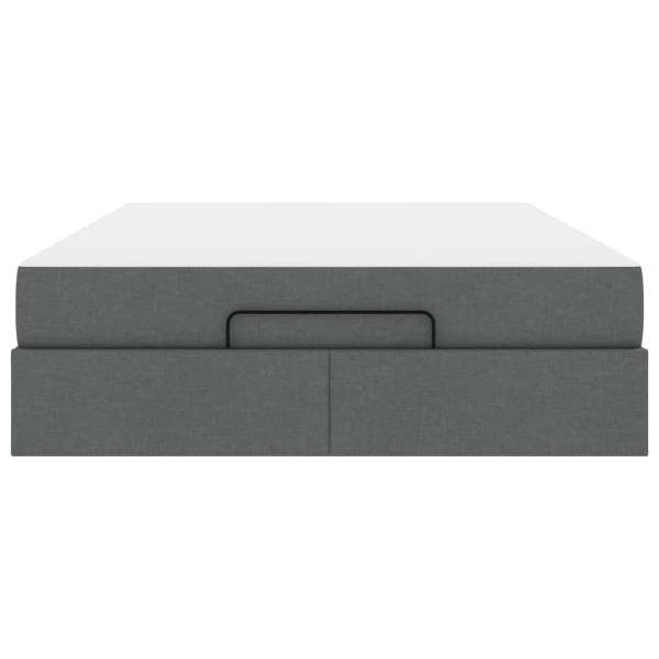 Bettgestell Sonstiges mit Speicher Dunkelgrau 160 x 200 cm Stoff