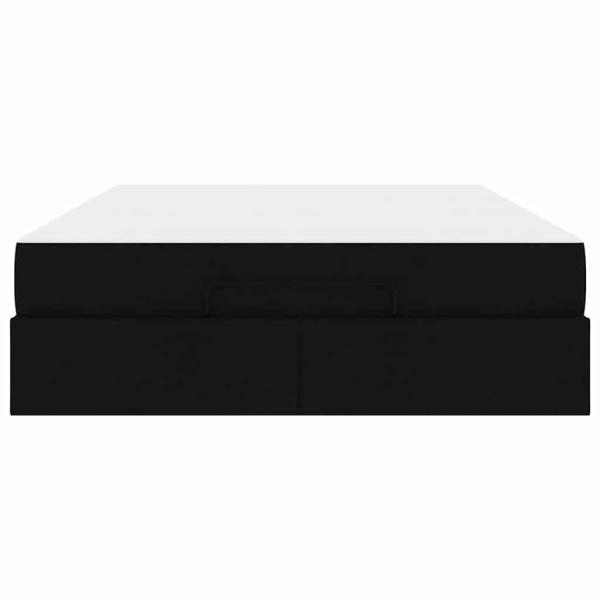 Bettgestell Sonstiges mit Speicher Schwarz 160 x 200 cm Stoff
