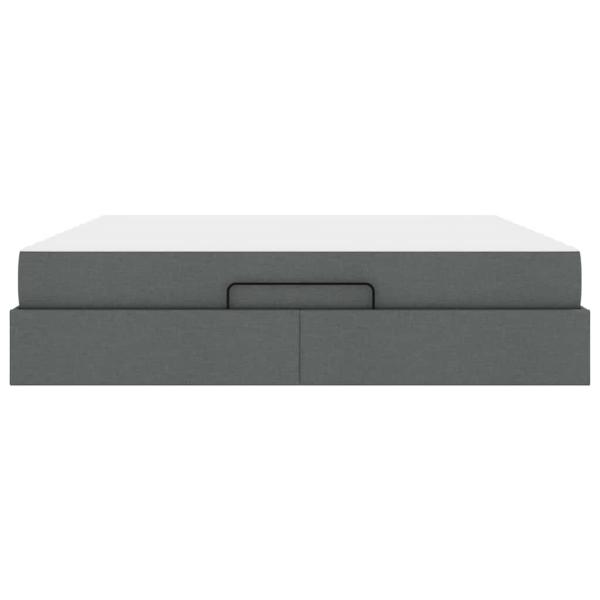 Bettgestell Sonstiges mit Speicher Dunkelgrau 180 x 200 cm Stoff