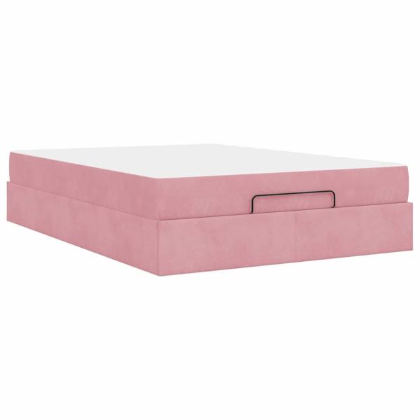 Bettgestell Sonstiges Rosa 140 x 200 cm Samt
