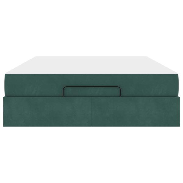 Bettgestell Sonstiges Dunkelgrün 160 x 200 cm Samt