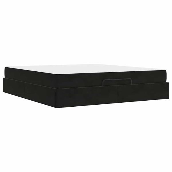 Bettgestell Sonstiges Dunkelgrün und Weiß 180 x 200 cm Samt