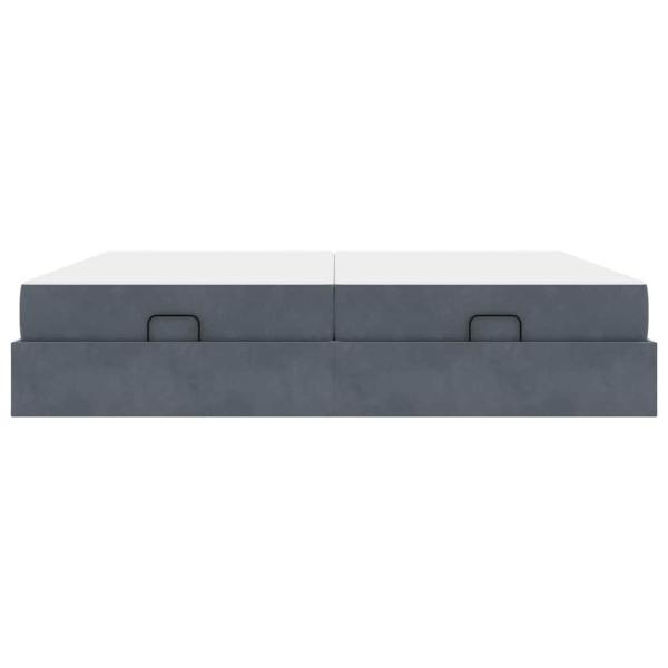 Bettgestell Sonstiges Dunkelgrau 200 x 200 cm Samt