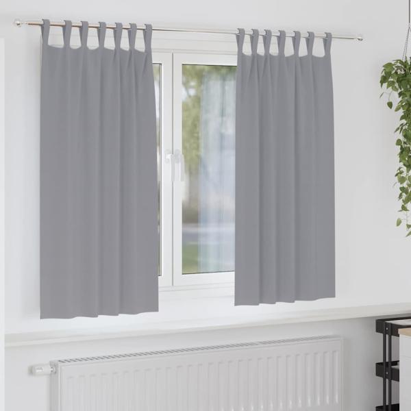 ARDEBO.de - Verdunkelungsvorhänge 2 pcs Hellgrau 175 x 140 cm Polyester
