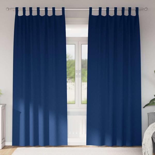 ARDEBO.de - Verdunkelungsvorhänge 2 pcs Dunkelblau 225 x 140 cm Polyester