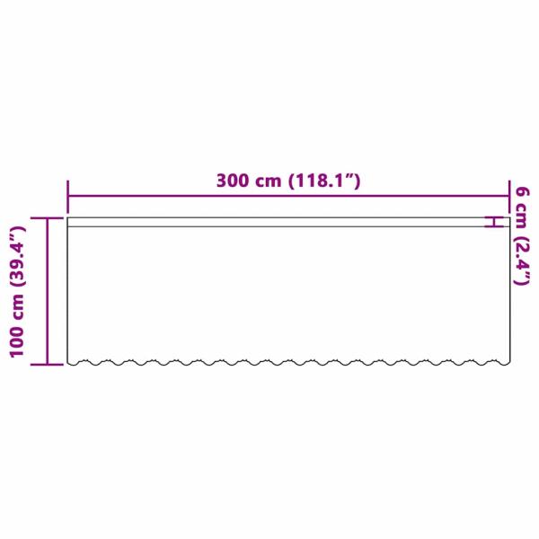 Spitzenvorhang mit Vorhängen Floral Weiß 300 x 100 cm Polyester