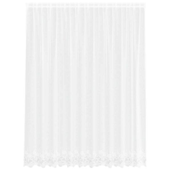 Spitzenvorhang mit Vorhängen Floral Weiß 300 x 245 cm Polyester