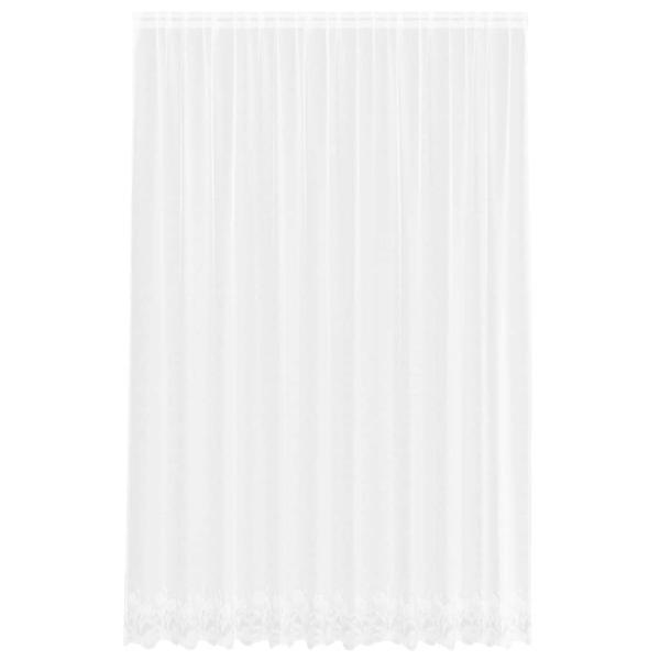 Spitzenvorhang mit Vorhängen Floral Weiß 300 x 280 cm Polyester