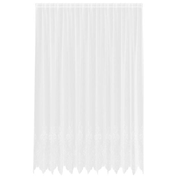Spitzenvorhang mit Vorhängen Floral Weiß 300 x 300 cm Polyester
