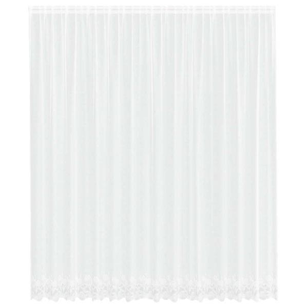Spitzenvorhang mit Vorhängen Floral Weiß 400 x 260 cm Polyester