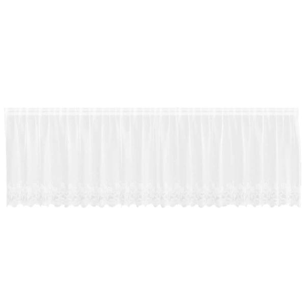 Spitzenvorhang mit Vorhängen Floral Weiß 500 x 120 cm Polyester