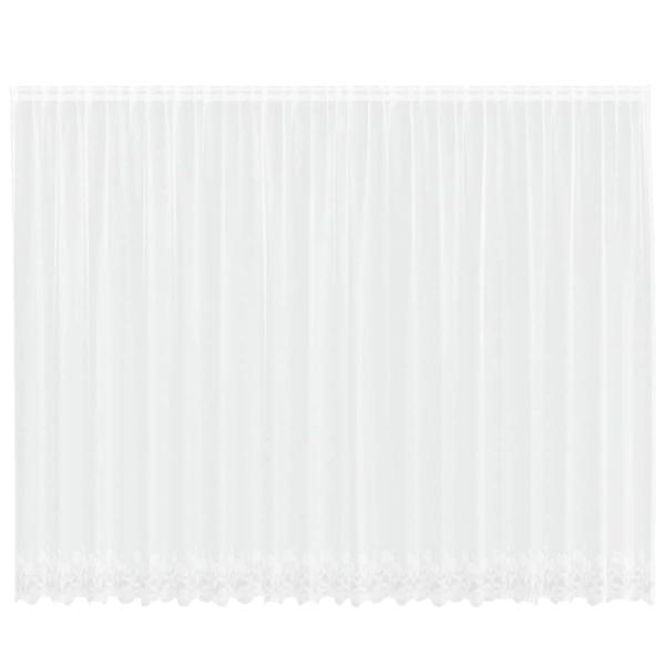 Spitzenvorhang mit Vorhängen Floral Weiß 500 x 200 cm Polyester