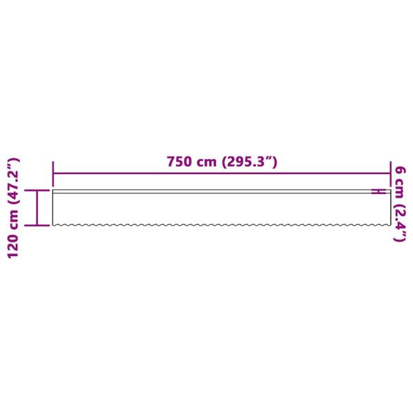 Spitzenvorhang mit Vorhängen Floral Weiß 750 x 120 cm Polyester