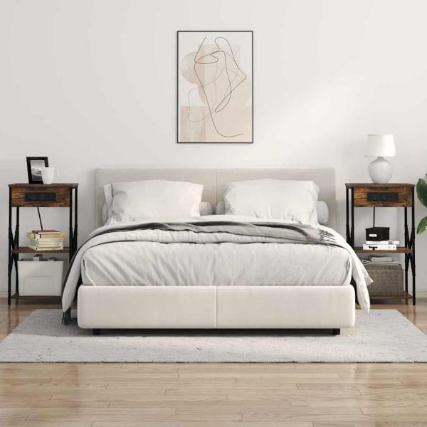 Nachttisch mit Regal Räuchereiche 41 x 31 x 76 cm Holzwerkstoff