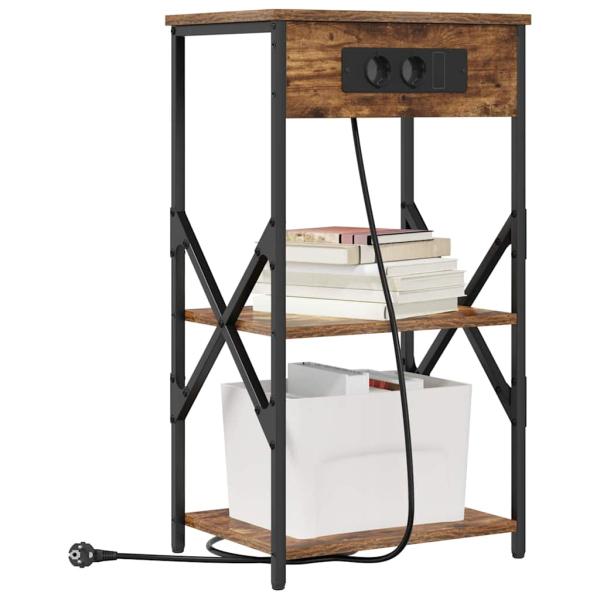 Nachttische 2 pcs Räuchereiche 41 x 31 x 76 cm Holzwerkstoff