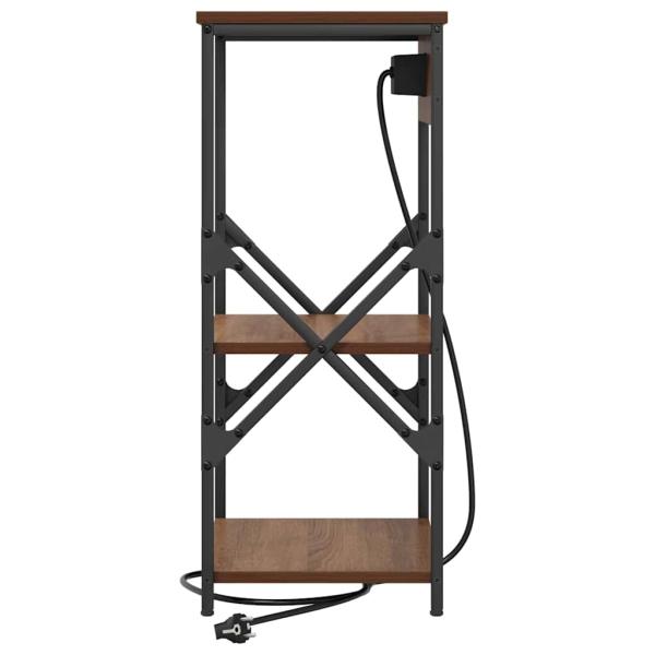 Nachttisch mit Regal Braune Eiche 41 x 31 x 76 cm Holzwerkstoff