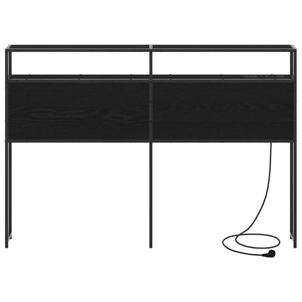 Stauraum-Kopfteil Schwarz Eiche 120 cm Holzwerkstoff
