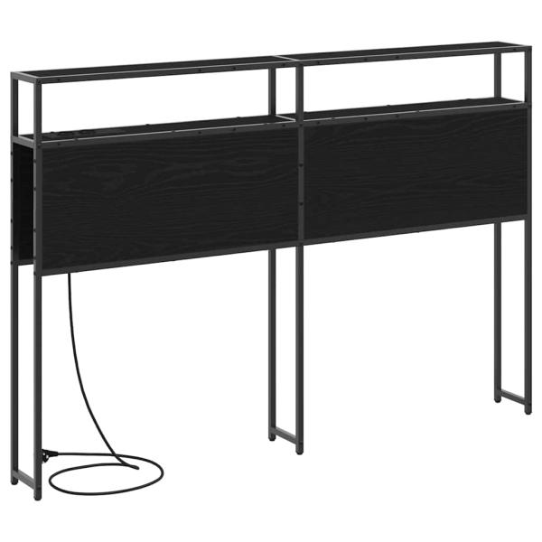 Stauraum-Kopfteil Schwarz Eiche 120 cm Holzwerkstoff