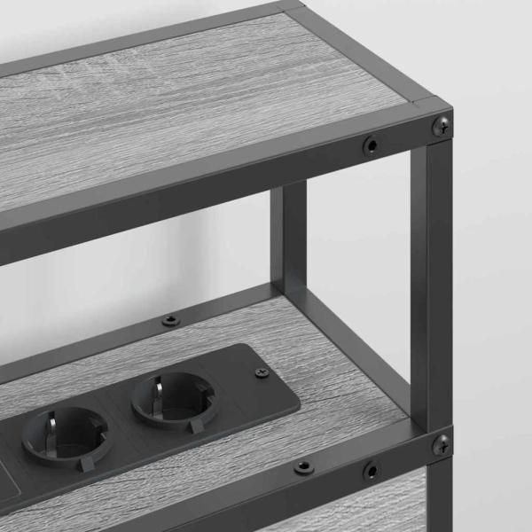 Stauraum-Kopfteil mit Kopfteil mit Speicher Grau sonoma 200 cm Holzwerkstoff