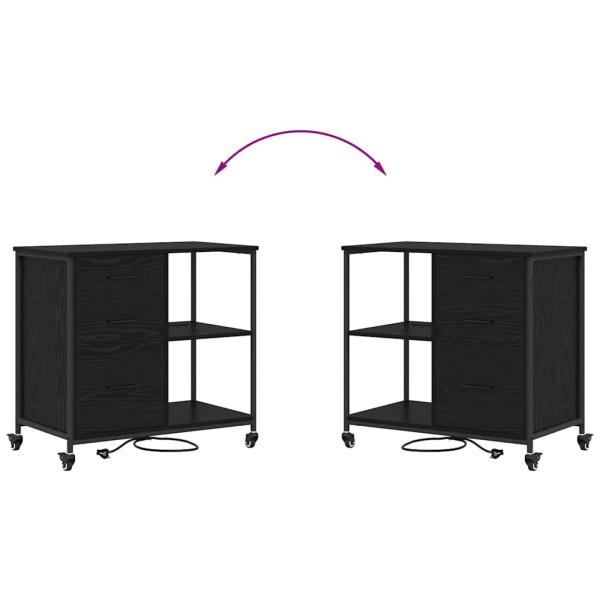 Büroschrank Schwarze Eiche 76 x 41 x 72 cm Holzwerkstoff