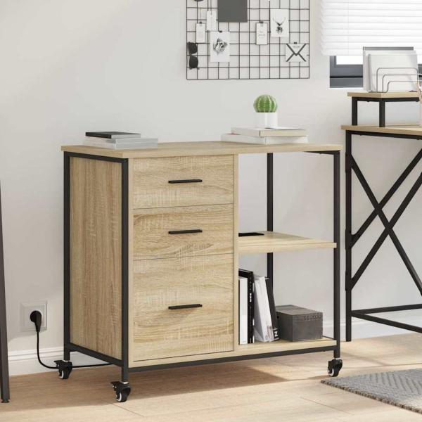 ARDEBO.de - Büroschrank mit Rad Sonoma Eiche 76 x 41 x 72 cm Holzwerkstoff