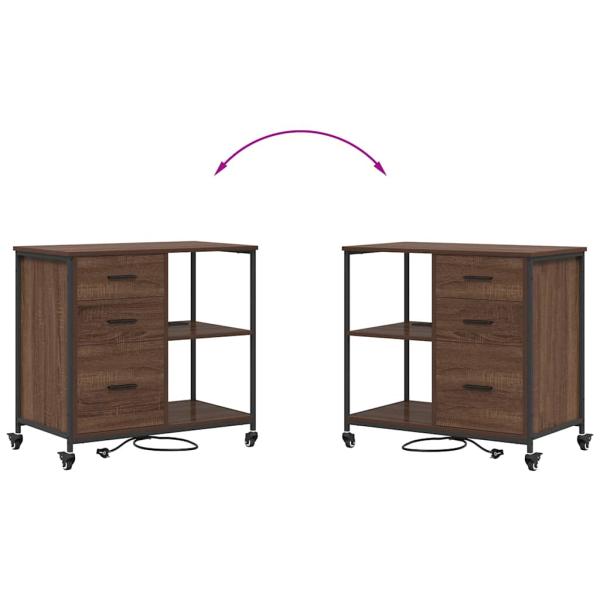 Büroschrank mit Rad Braune Eiche 76 x 41 x 72 cm Holzwerkstoff