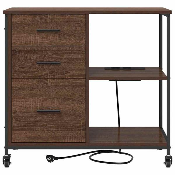 Büroschrank mit Rad Braune Eiche 76 x 41 x 72 cm Holzwerkstoff