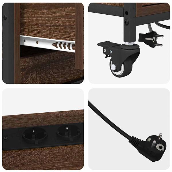 Büroschrank mit Rad Braune Eiche 76 x 41 x 72 cm Holzwerkstoff