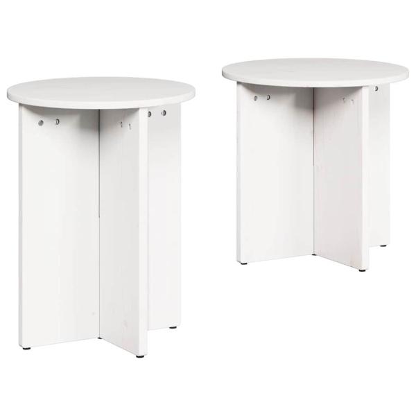 Kaffeetisch Set 2 pcs Weiß 41,5 x 41,5 x 41 cm Massivkiefer