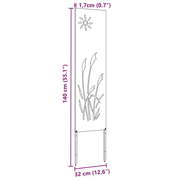 Garten dekoratives Panel Weiß 32 x 140 cm Kaltgewalzter Stahl