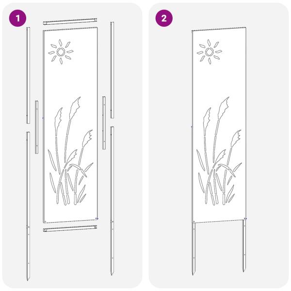 Garten dekoratives Panel Weiß 32 x 140 cm Kaltgewalzter Stahl