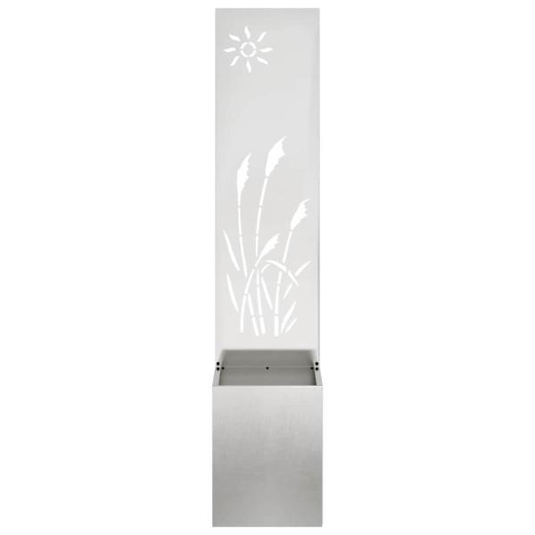Blumentopf mit dekorativem Paneel Silber 32 x 140 cm Edelstahl