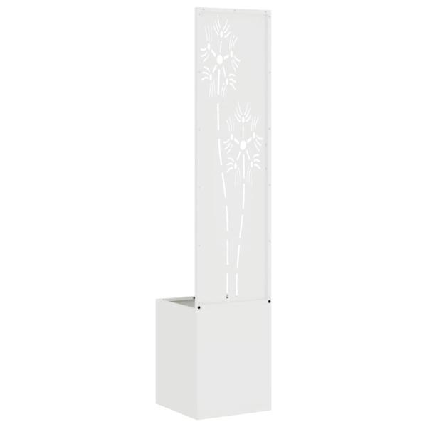 Blumentopf mit dekorativem Paneel Weiß 32 x 140 cm