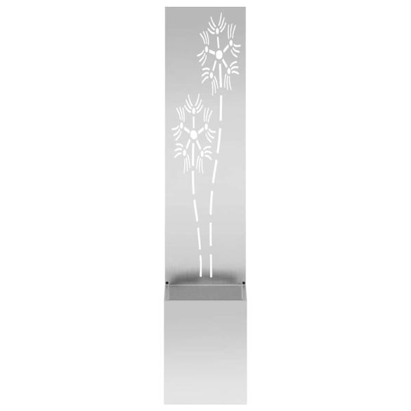 Blumentopf mit dekorativem Paneel Silber 32 x 140 cm