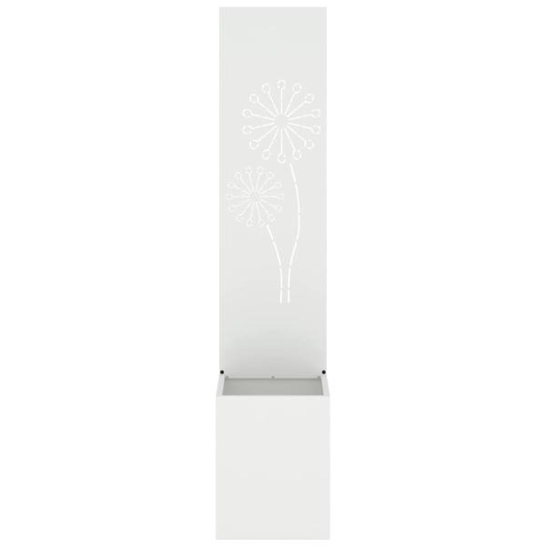 Blumentopf mit dekorativem Paneel Weiß 32 x 140 cm