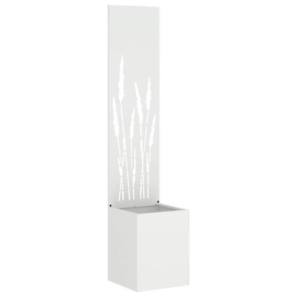 Blumentopf mit dekorativem Paneel Weiß 32 x 140 cm