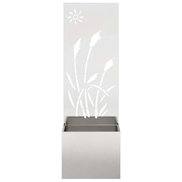 Blumentopf mit dekorativem Paneel Silber 50 x 140 cm Edelstahl