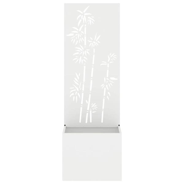 Blumentopf mit dekorativem Paneel Weiß 50 x 140 cm