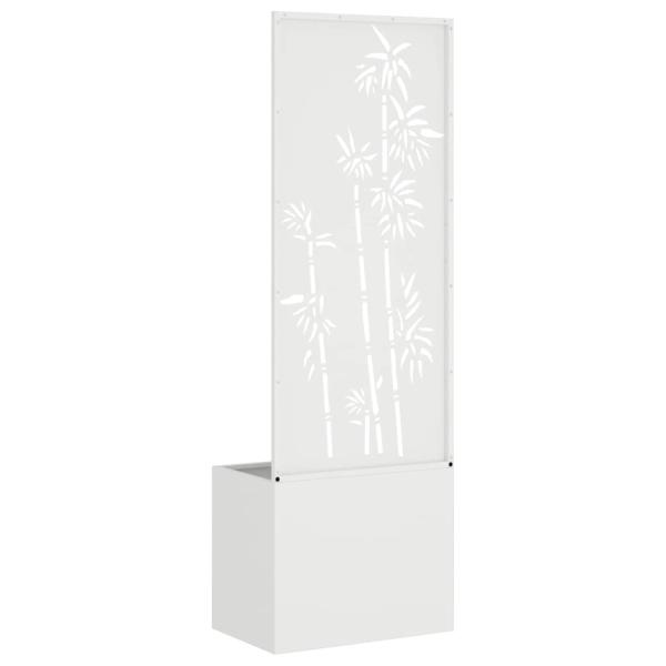 Blumentopf mit dekorativem Paneel Weiß 50 x 140 cm